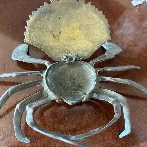 Vintage Solid Brass Crab Ashtray - Picture 2 of 2